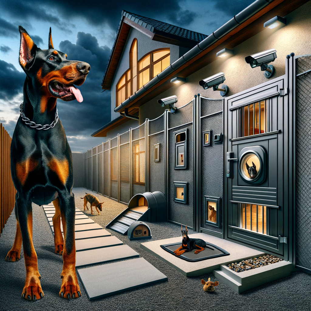 Secure home environment demonstrating Doberman safety measures, escape prevention, and containment solutions for optimal Doberman security at home.